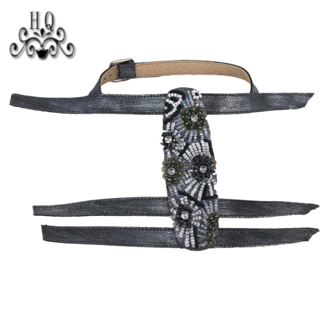 2021 new Bohemia beaded female fashion beaded shoe upper sequin embroidered sandals slippers to sample processing custom