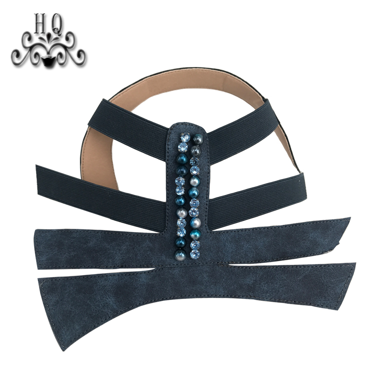 Cross-border hot summer women's sandals shoe upper nail bead sewing bead shoe material wholesale