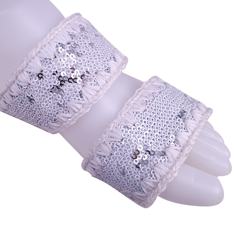 Hot new braided glitter laser hand stitched bead women sandals upper semi-finished wholesale processing customization