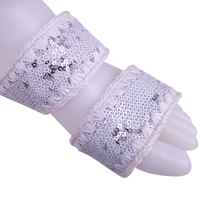 Hot new braided glitter laser hand stitched bead women sandals upper semi-finished wholesale processing customization
