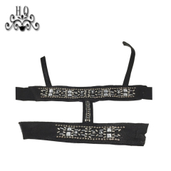 The new Bohemian beads sequin embroidered velvet cloth shoe upper beaded sewn beads slippers semi-finished to sample processing custom