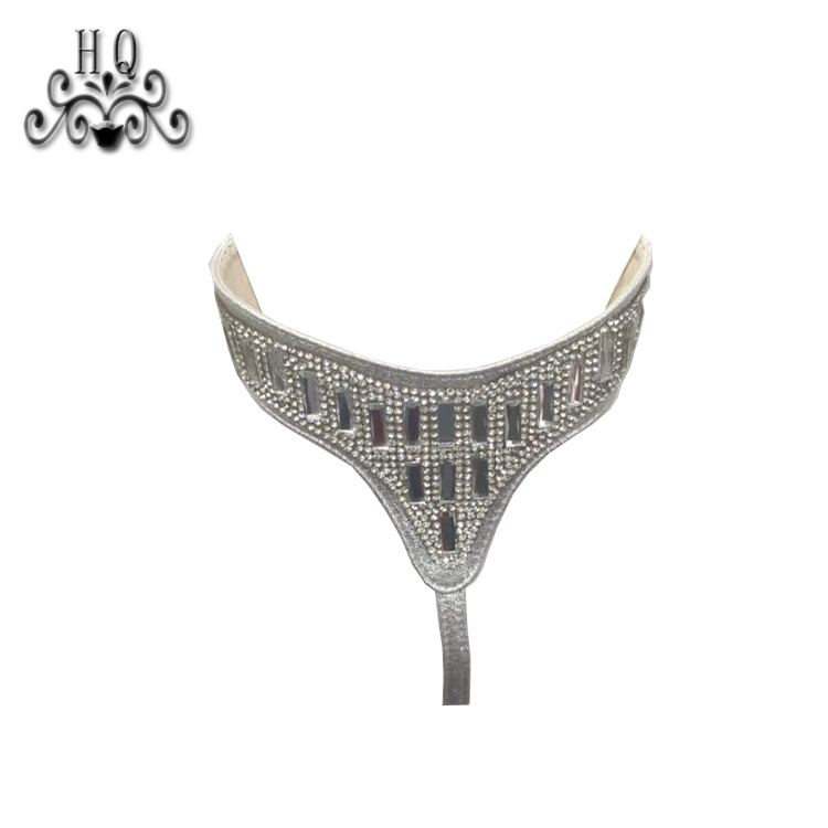 Hot new laser hot drilling nail hand woven jewelry women sandals upper semi-finished wholesale processing customization