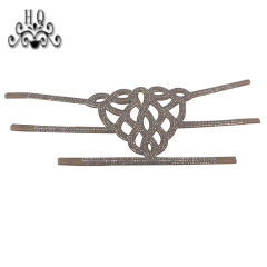 Eu hot hand custom women's sandal flannelette laser drilling shoe upper semi-finished wholesale