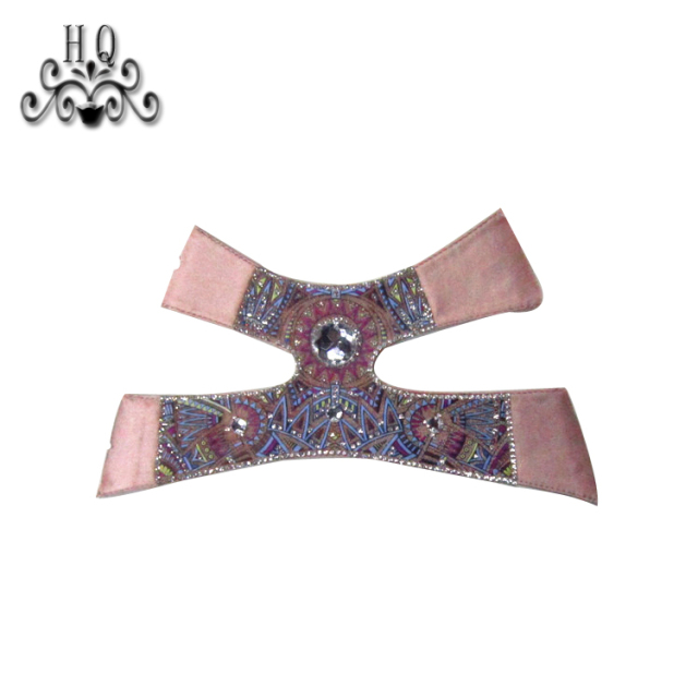 Hot new laser hot drilling nail hand woven jewelry women sandals upper semi-finished wholesale processing customization