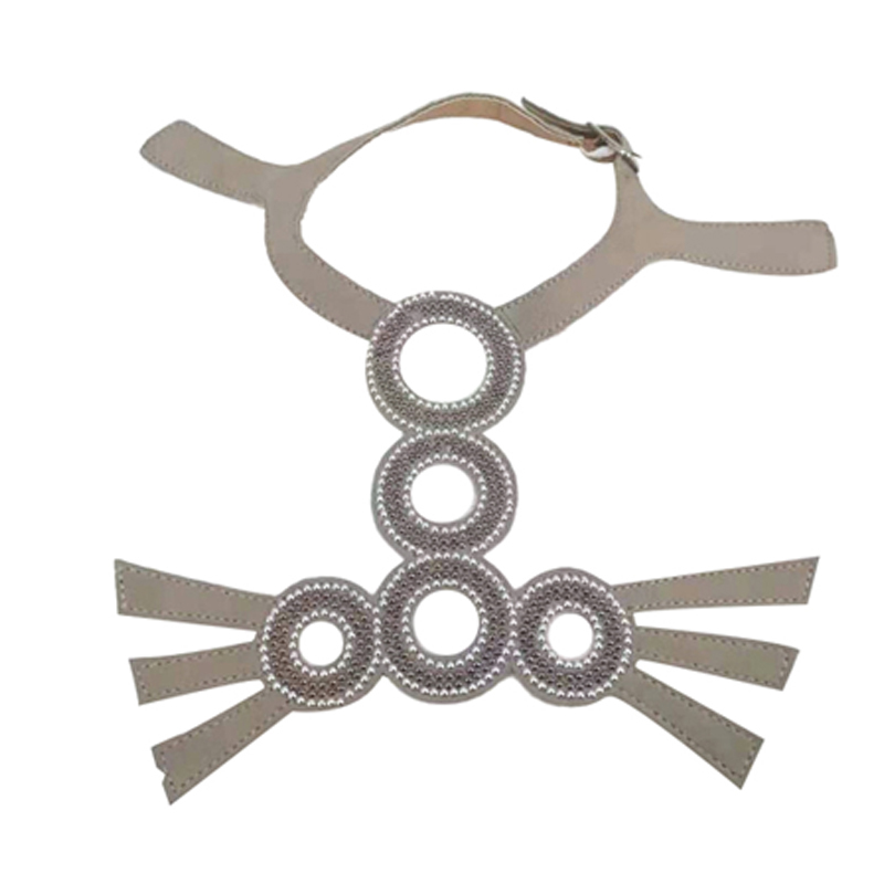 2021 New laser hot drilling sewing bead sandals female chain flannelette shoe upper semi-finished products from manufacturers to sample processing custom