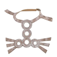 2021 New laser hot drilling sewing bead sandals female chain flannelette shoe upper semi-finished products from manufacturers to sample processing custom