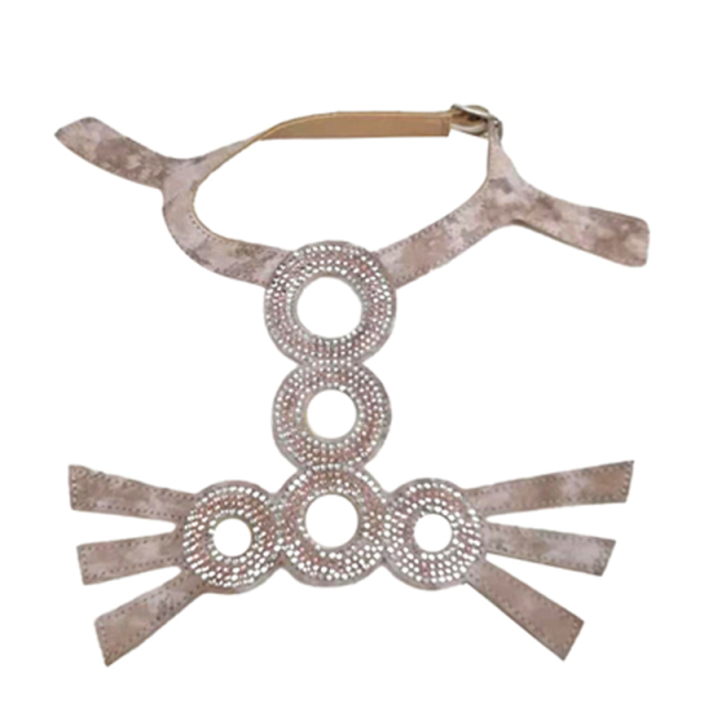 2021 New laser hot drilling sewing bead sandals female chain flannelette shoe upper semi-finished products from manufacturers to sample processing custom