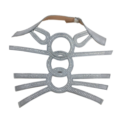 2021 New laser hot drilling sewing bead sandals female chain flannelette shoe upper semi-finished products from manufacturers to sample processing custom
