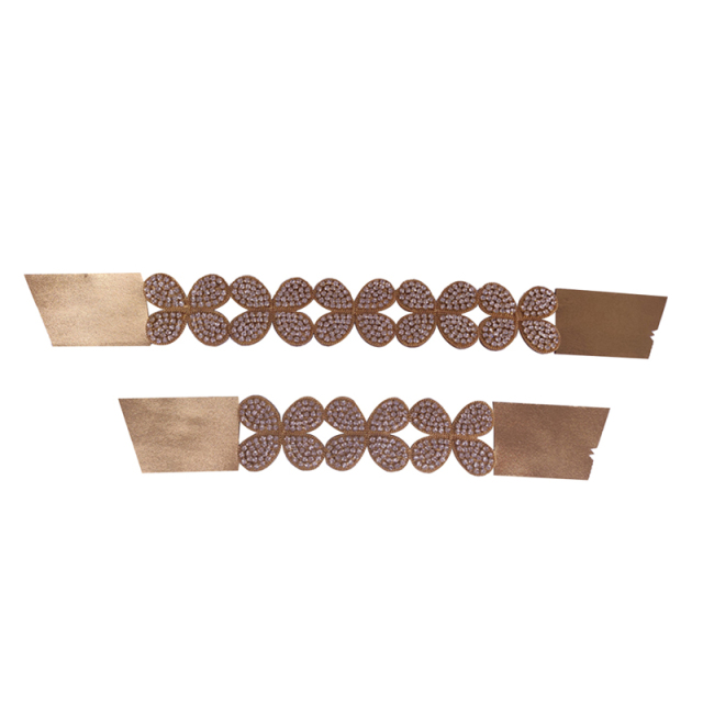 Source factory processing custom 2021 metal PU chain semi-finished fashion diamond inlaid sandal upper