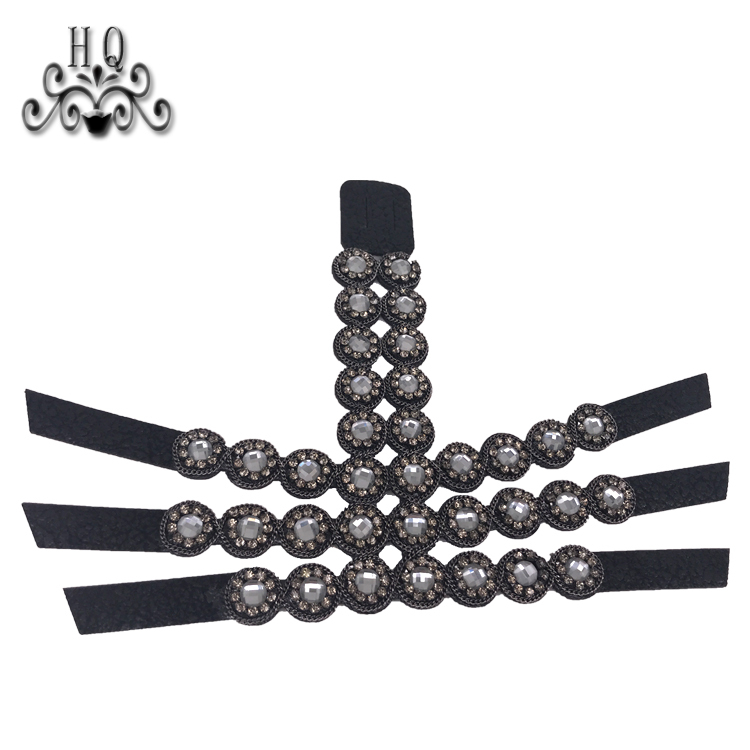 Hot new laser spot hot diamond jewelry women sandals upper semi-finished wholesale processing customization