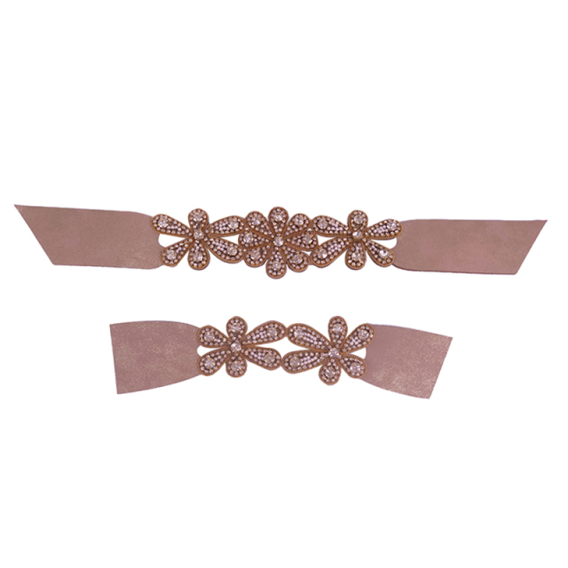 Source factory processing custom 2021 metal PU chain semi-finished fashion diamond inlaid sandal upper