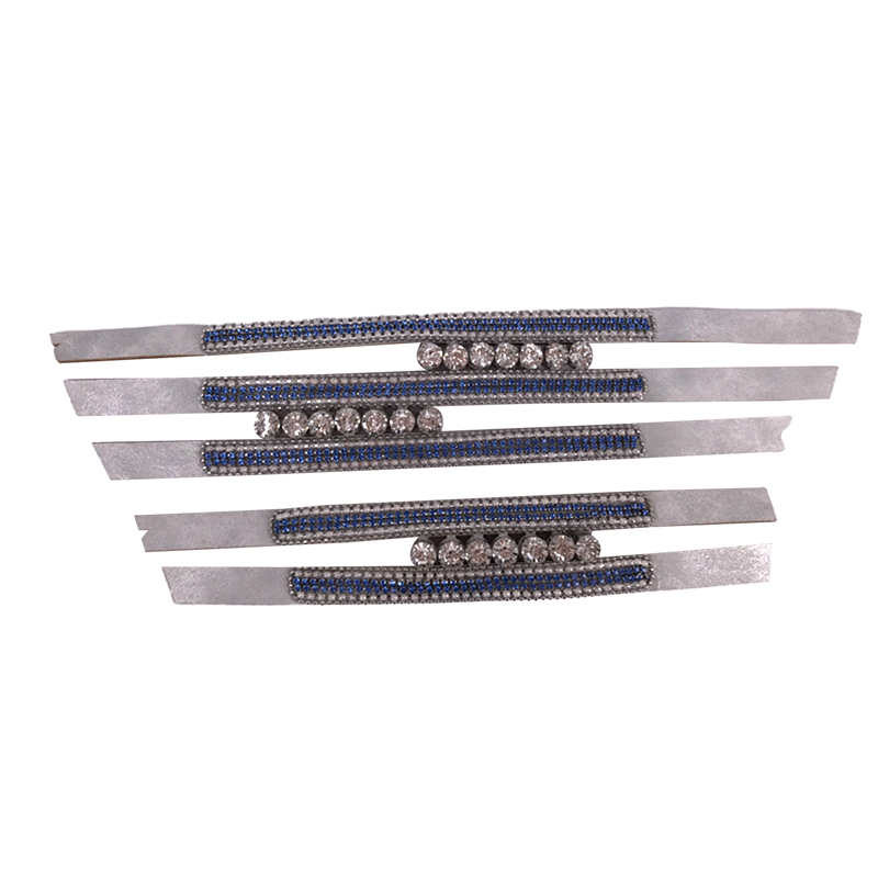 2021 women's hot stick wave electric embroidery upper stick chain fashion diamond inlaid upper semi-finished products to sample processing and customization