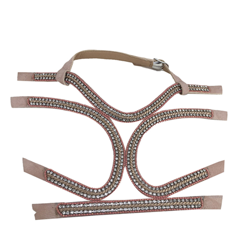 2021 new woven sandals female diamond chain chain flannelette shoe upper semi-finished products from manufacturers to sample processing custom