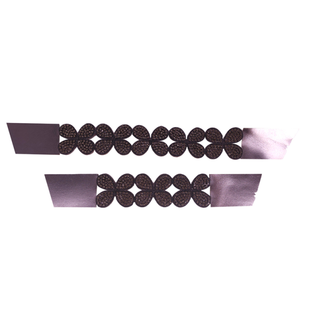 Source factory processing custom 2021 metal PU chain semi-finished fashion diamond inlaid sandal upper