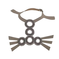 2021 new braided beaded sewn diamond sandals women's chain flannelette shoe upper semi-finished products from manufacturers to sample processing custom