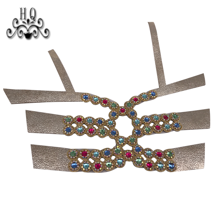 Hot new laser spot hot diamond jewelry women sandals upper semi-finished wholesale processing customization