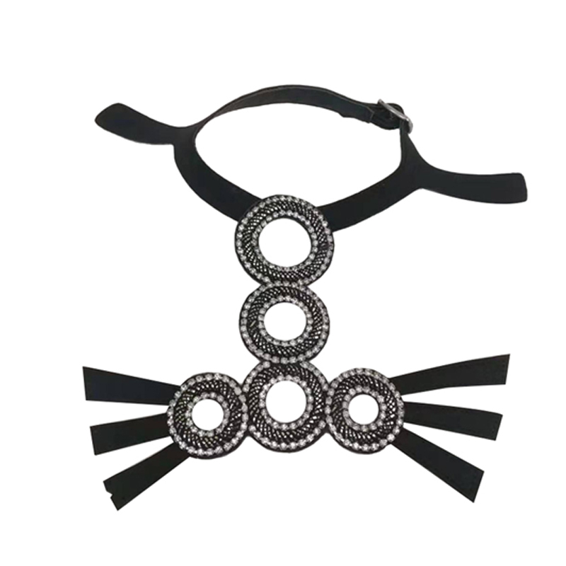 2021 new braided beaded sewn diamond sandals women's chain flannelette shoe upper semi-finished products from manufacturers to sample processing custom