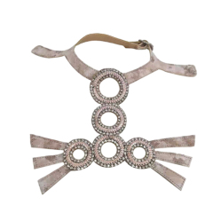 2021 new braided beaded sewn diamond sandals women's chain flannelette shoe upper semi-finished products from manufacturers to sample processing custom