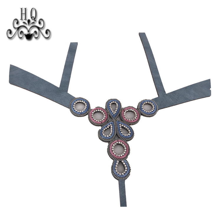 Cross-border hot braided hot diamond lady flip-flops shoe upper semi-finished product processing customization