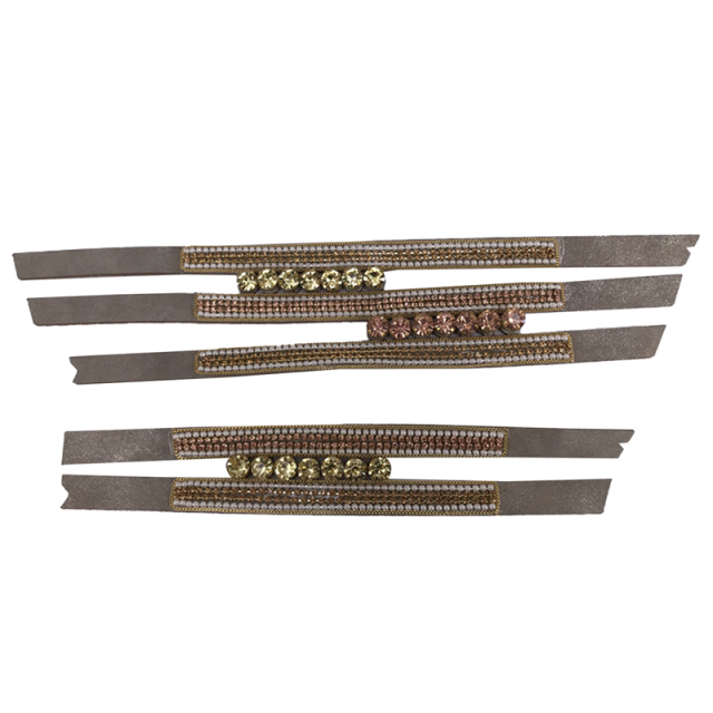 2021 women's hot stick wave electric embroidery upper stick chain fashion diamond inlaid upper semi-finished products to sample processing and customization