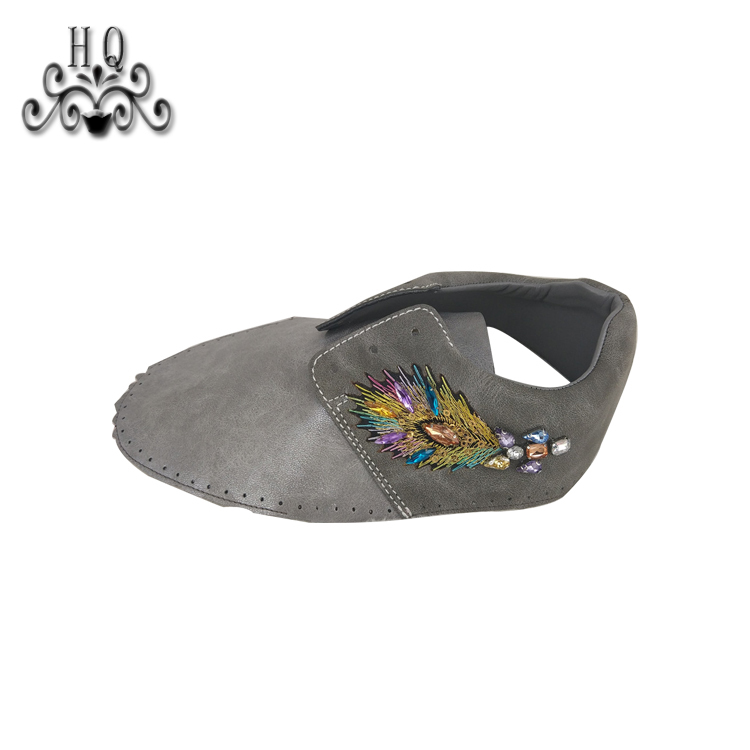 New fashion laser hand-stitched bead nail bead upper semi-finished girls shoes sandals to sample processing custom shoe accessories