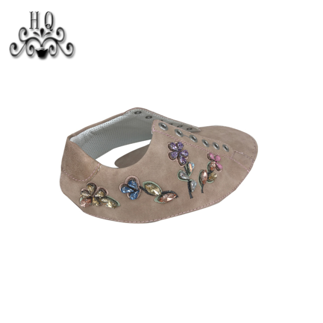 New fashion laser hand-stitched bead nail bead upper semi-finished girls shoes sandals to sample processing custom shoe accessories