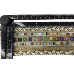 Custom new vamp accessories PU draw rope braided hand nailed bead female sandal face semi-finished accessories wholesale processing