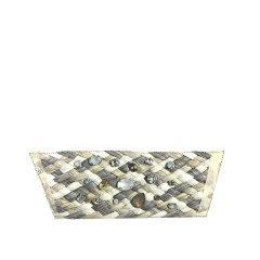 Custom new vamp accessories PP grass woven PU hand nailed beads female sandal face semi-finished accessories wholesale processing