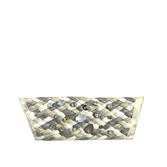 Custom new vamp accessories PP grass woven PU hand nailed beads female sandal face semi-finished accessories wholesale processing