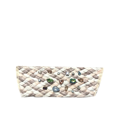 Custom new vamp accessories PP grass woven PU hand nailed beads female sandal face semi-finished accessories wholesale processing