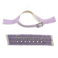Custom new vamp accessories PP grass woven PU hand nailed beads female sandal face semi-finished accessories wholesale processing