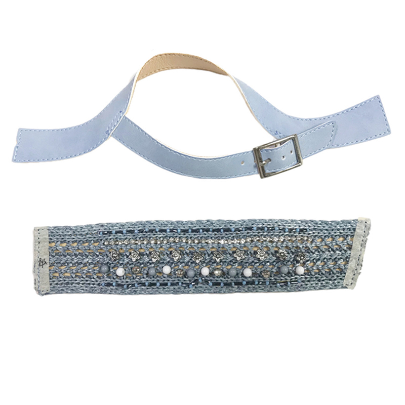 Custom new vamp accessories PP grass woven PU hand nailed beads female sandal face semi-finished accessories wholesale processing