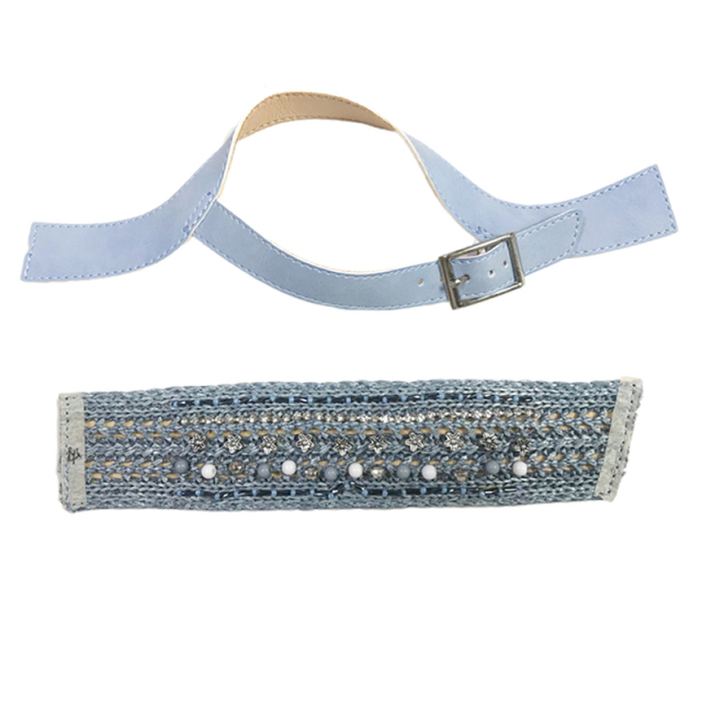 Custom new vamp accessories PP grass woven PU hand nailed beads female sandal face semi-finished accessories wholesale processing