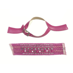 Custom new vamp accessories PP grass woven PU hand nailed beads female sandal face semi-finished accessories wholesale processing