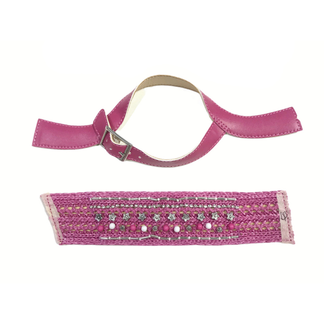 Custom new vamp accessories PP grass woven PU hand nailed beads female sandal face semi-finished accessories wholesale processing