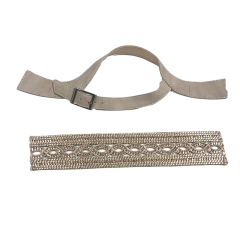 Custom new vamp accessories PP grass woven PU hand nailed beads female sandal face semi-finished accessories wholesale processing