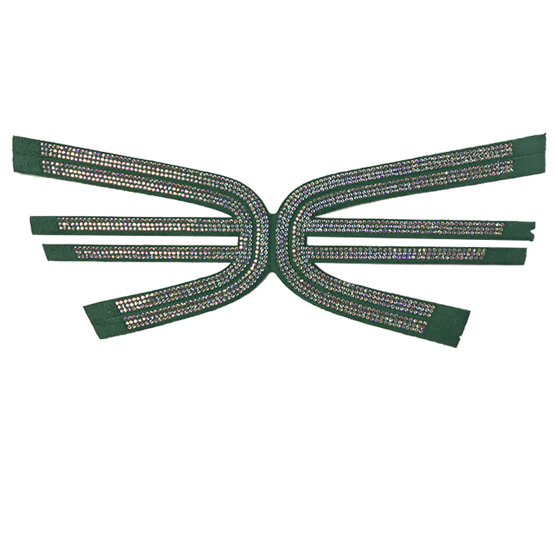 Custom vamp accessories PU chain back glue hot drill manual point drill female sandal face semi-finished accessories wholesale processing