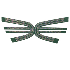 Custom vamp accessories PU chain back glue hot drill manual point drill female sandal face semi-finished accessories wholesale processing