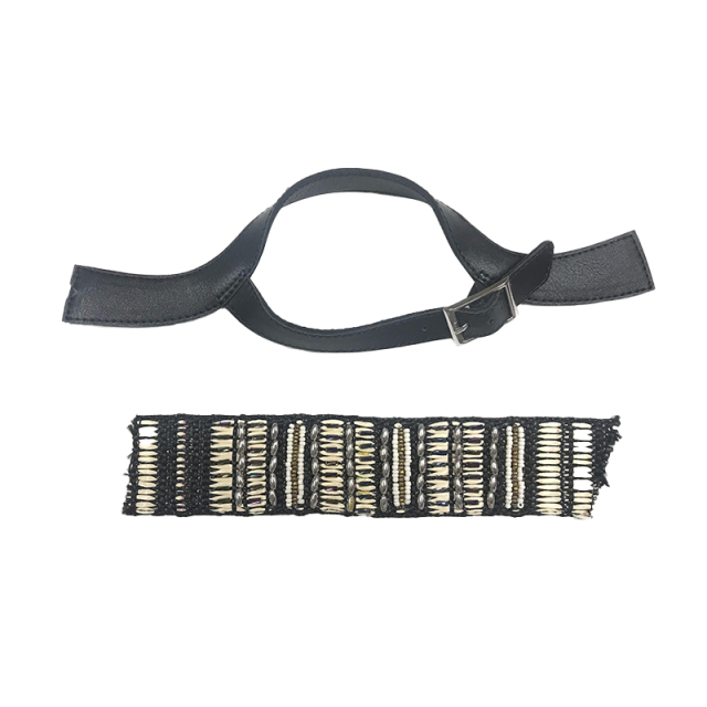 Custom vamp accessories embroidery rope embroidery weaving hand nailed beads female sandal face semi-finished accessories wholesale processing