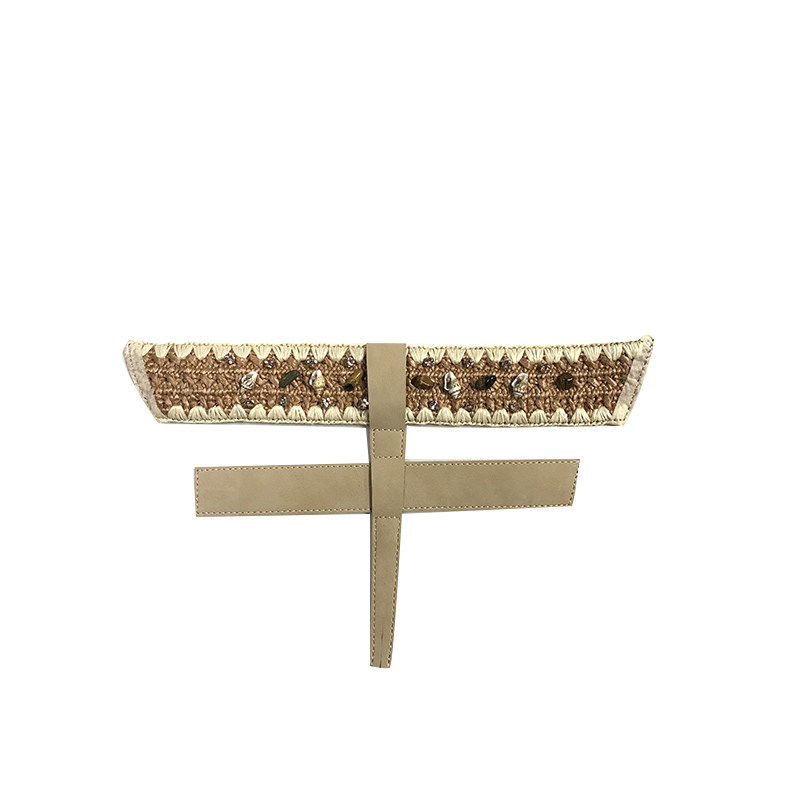 Custom new vamp accessories PP straw twine braided hand nailed beads female sandal face semi-finished accessories wholesale processing