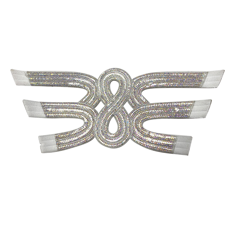 Customized shoes upper accessories PU paste chain backing hot diamond handmade point drill female sandals upper semi-finished jewelry wholesale processing