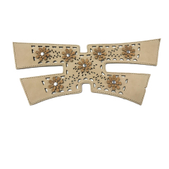 Custom vamp accessories PU laser braided hand nailed bead nailed female sandal face semi-finished accessories wholesale processing