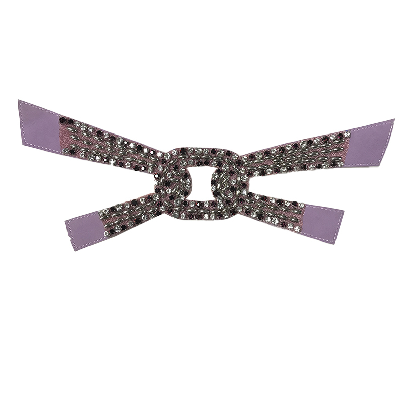 Custom vamp accessories PU laser back glue hot drill manual point drill female sandal face semi-finished accessories wholesale processing