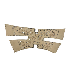 Custom vamp jewelry PU flannel laser hot drill hand nailed bead female sandal face semi-finished processing accessories wholesale