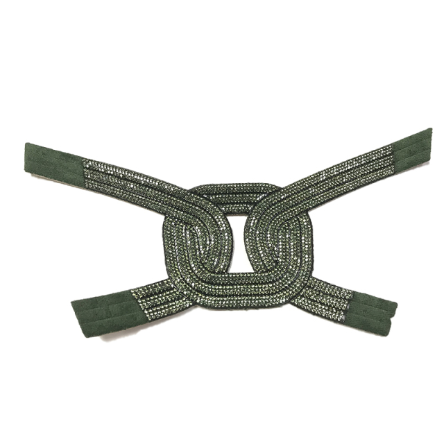 Custom vamp accessories PU chain back glue hot drill manual point drill female sandal face semi-finished accessories wholesale processing