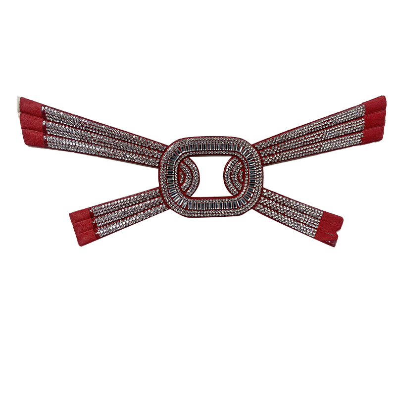 Custom vamp accessories PU chain back glue hot drill manual point drill female sandal face semi-finished accessories wholesale processing