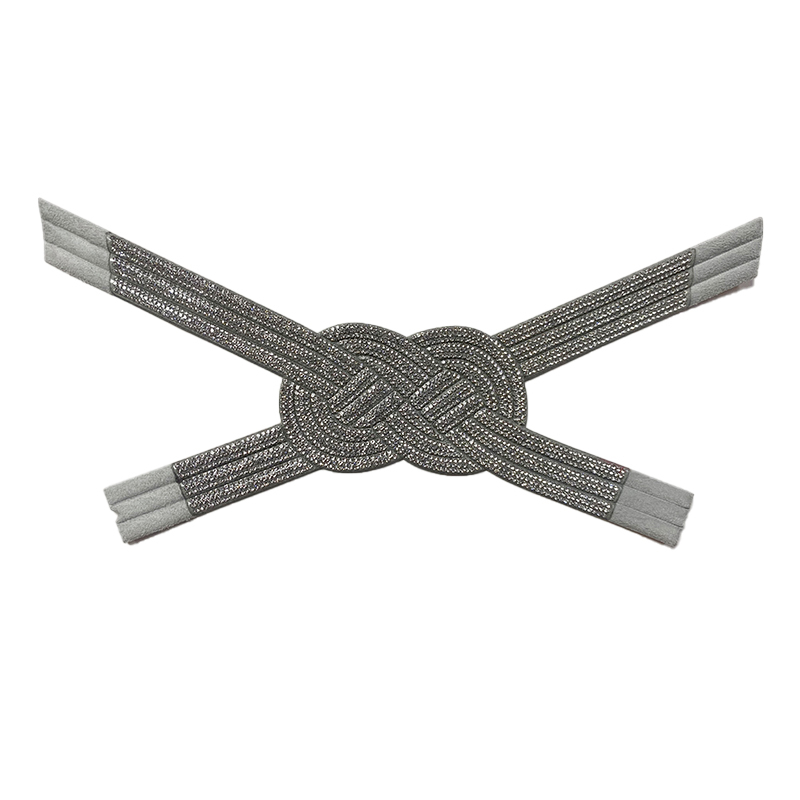 Custom vamp accessories PU chain back glue hot drill manual point drill female sandal face semi-finished accessories wholesale processing
