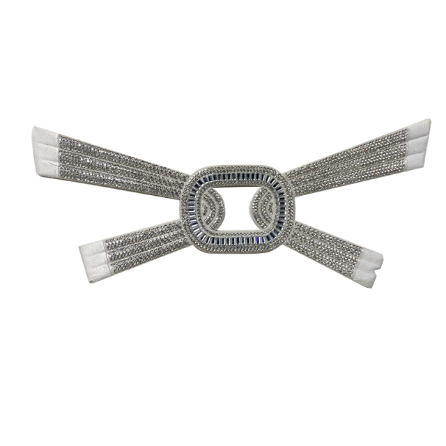 Custom vamp accessories PU chain back glue hot drill manual point drill female sandal face semi-finished accessories wholesale processing
