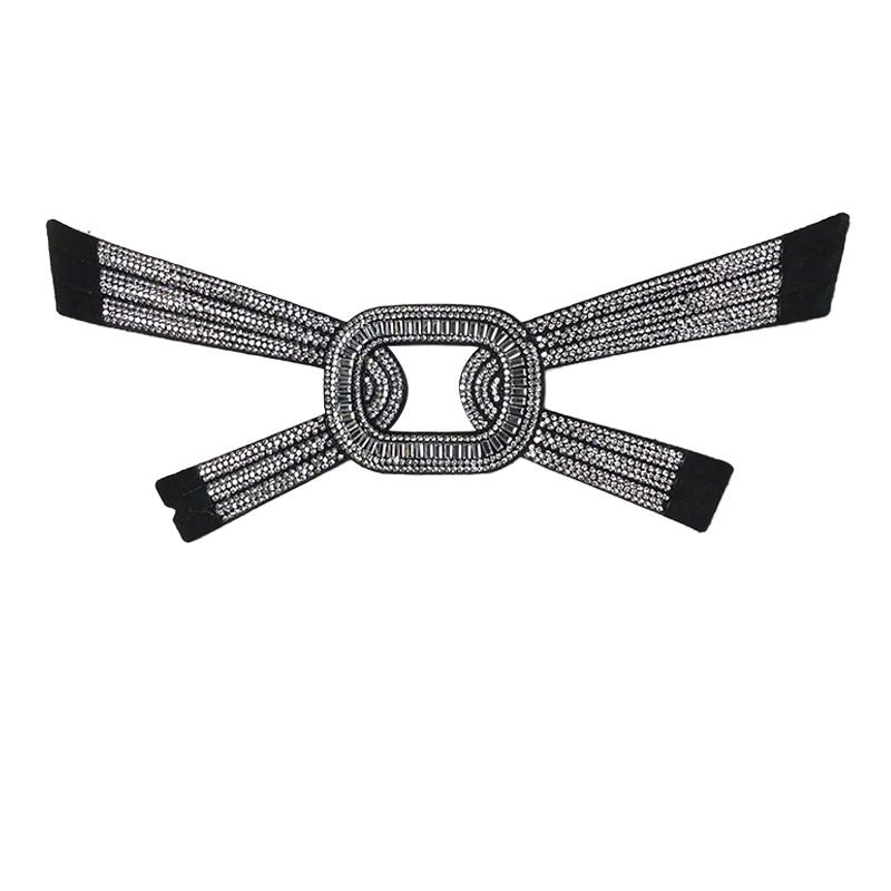 Custom vamp accessories PU chain back glue hot drill manual point drill female sandal face semi-finished accessories wholesale processing