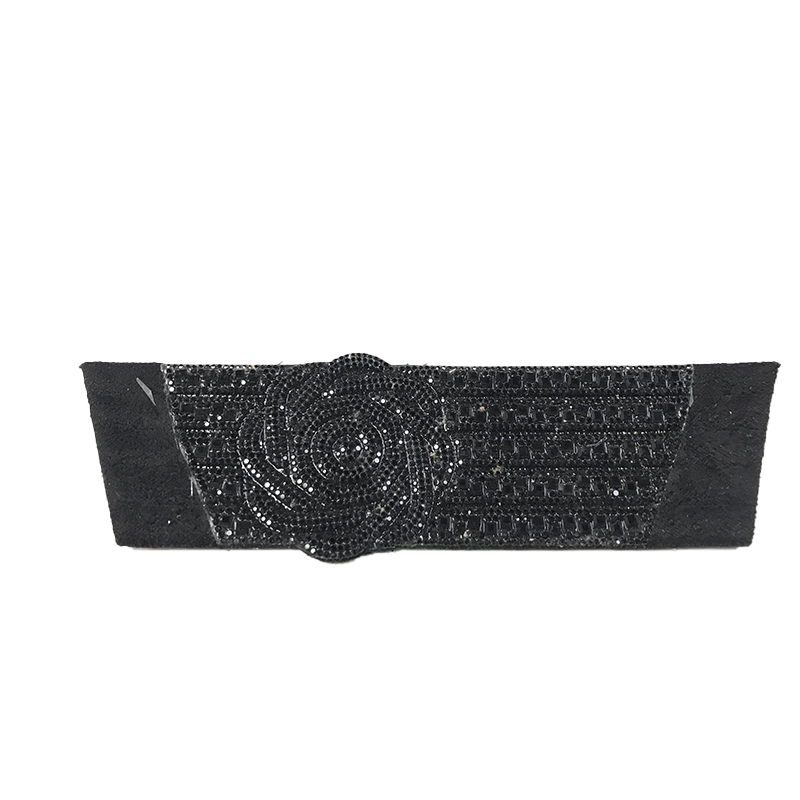 Custom vamp accessories PU chain back glue hot drill manual point drill female sandal face semi-finished accessories wholesale processing